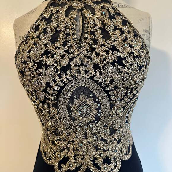 Blondie Nites Homecoming Prom Wedding Guest Dress Navy Blue Size 7 - Picture 1 of 6